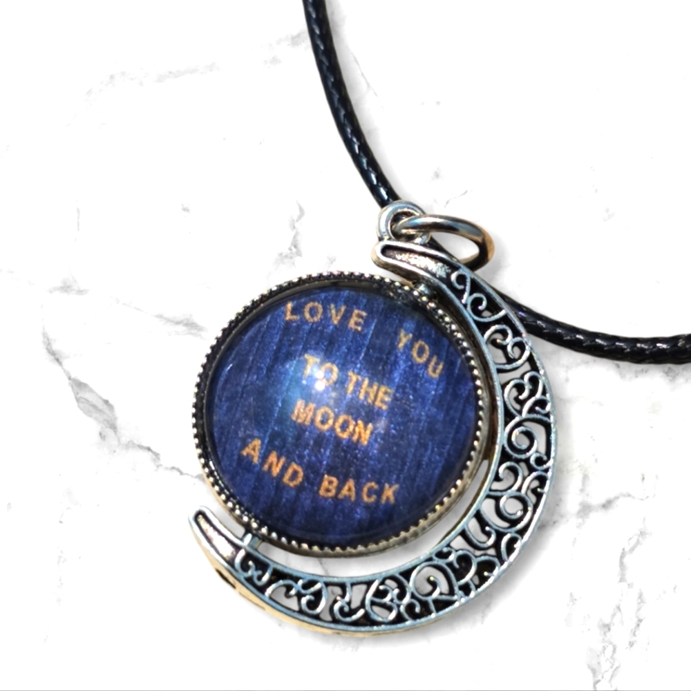 Silver Moon Double Sided Pendant Adjustable Choker